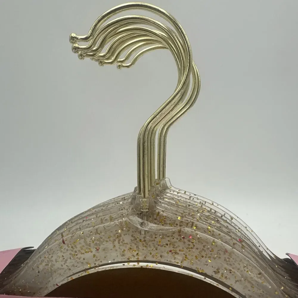 Juicy Couture Gold Glitter Vintage Look Hangers Pack Of 10 NEW